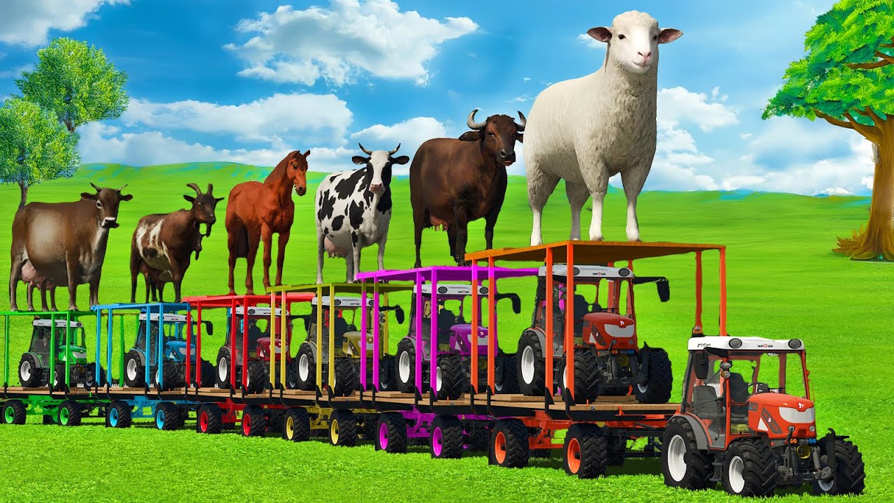 MASSIVE CONVOY TRANSPORT WITH SHEEPS, HORSES, COWS, BUFFALO, GOATS & TRUCKS - FS25
