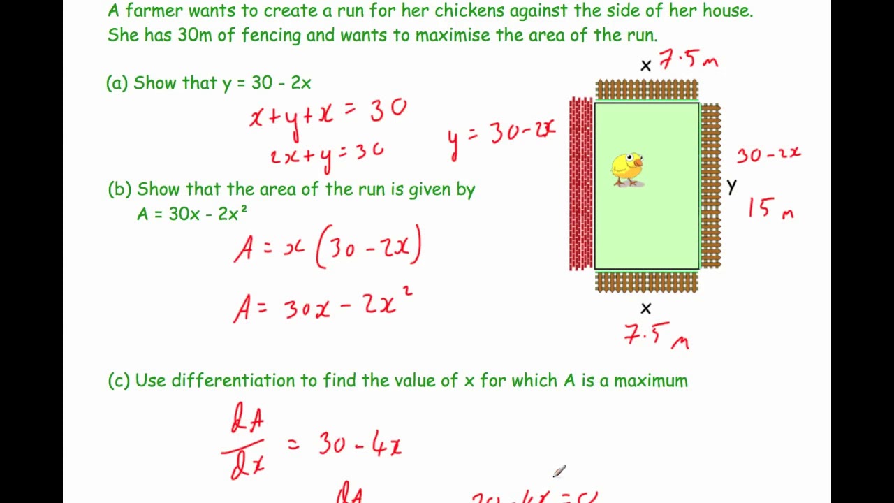 Solving Problems using Differentiation - Corbettmaths