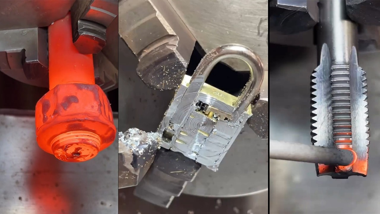 Expert Metal Turning, Door Lock Reshaping Process 🔐| @carzyskills