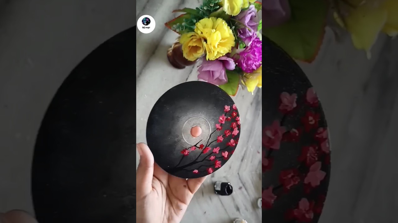 ❤️How made wall hanging from old CD.. beautiful and very easy art .. re-use the CD.. #viral #shorts