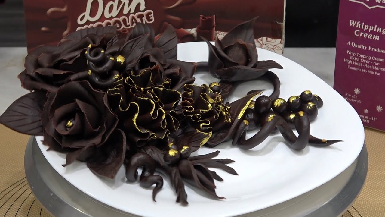 How To Make Modeling Chocolate/Modeling Chocolate Flowers Decoration By | Milkyz Food Chef Rasheed