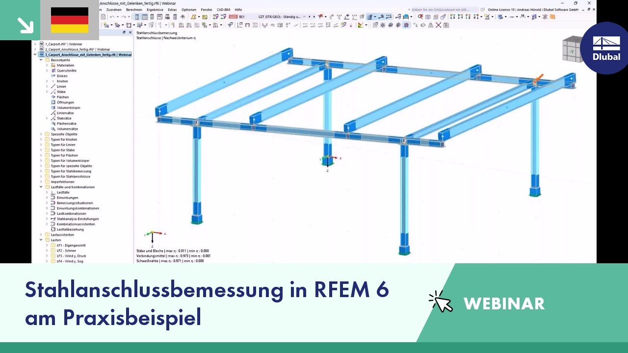 Webinar | Stahlanschlussbemessung in RFEM 6 am Praxisbeispiel