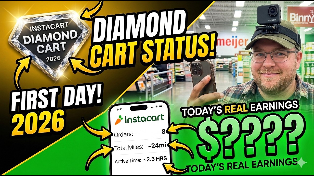 My First Day as Diamond Cart in 2026 | Real Instacart Earnings Breakdown