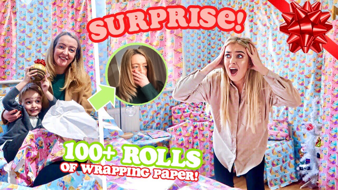 CHRISTMAS WRAPPING my MUMS bedroom SURPRISE PRANK!