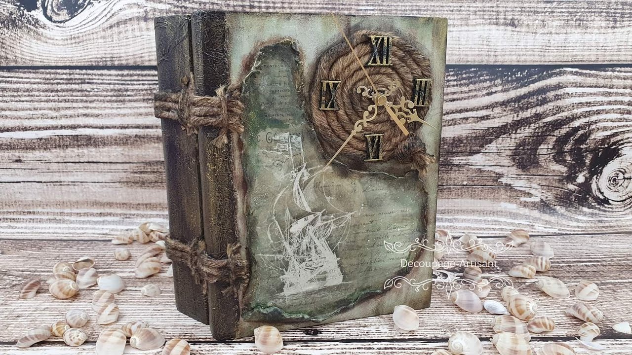 Książka zegar #decoupage  #cadence  #itdcollection # DIY tutorial...