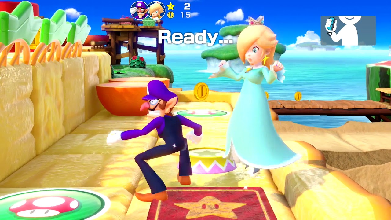 Super Mario Party - Watermelon Walkabout (Waluigi/Rosalina vs Wario/Daisy) | MarioGamers