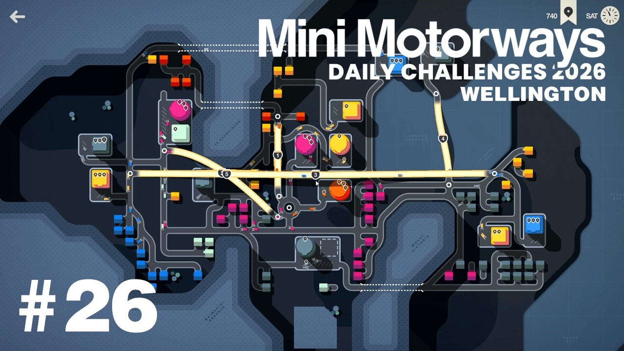 Mini Motorways - Daily Challenges 2026 - #26 - Wellington