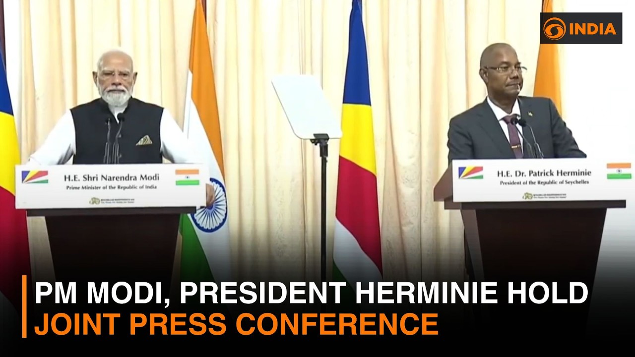 PM Modi, President Patrick Herminie hold joint press conference in Victoria