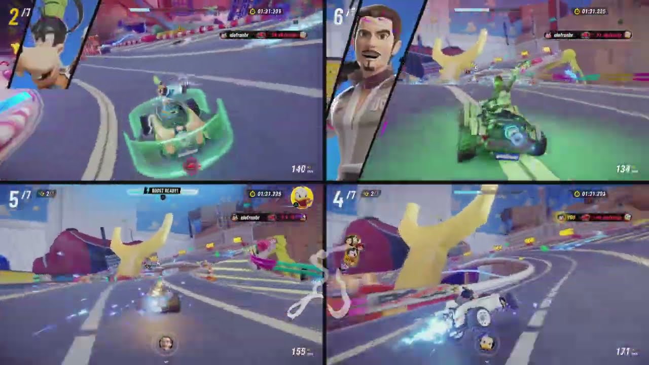 Disney Speedstorm Split Screen 4 Players Local Multiplayer