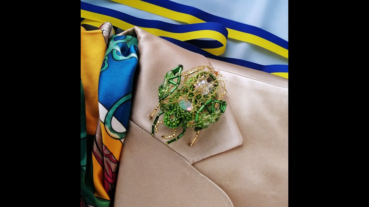 Insect Brooch. Handmade Crystal Bug Brooch Pin. Жужа брошка ручної роботи 🇺🇦🇺🇦🇺🇦❤️❤️❤️🇺🇦🇺🇦🇺🇦