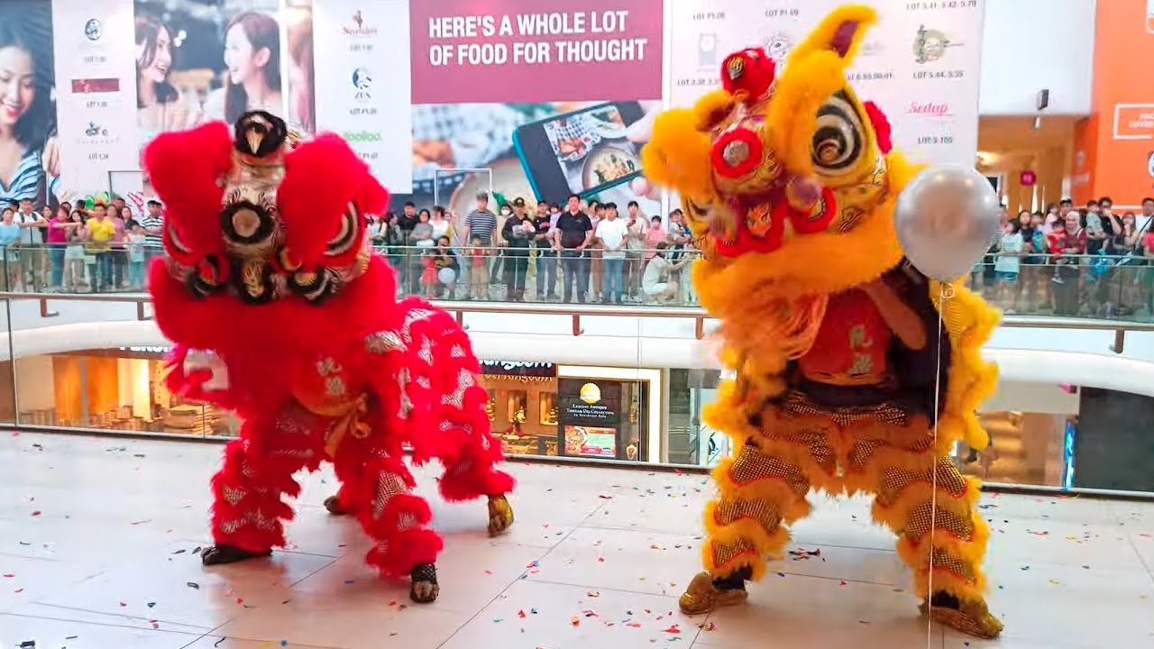 Traditional Lion Dance went to furniture shop