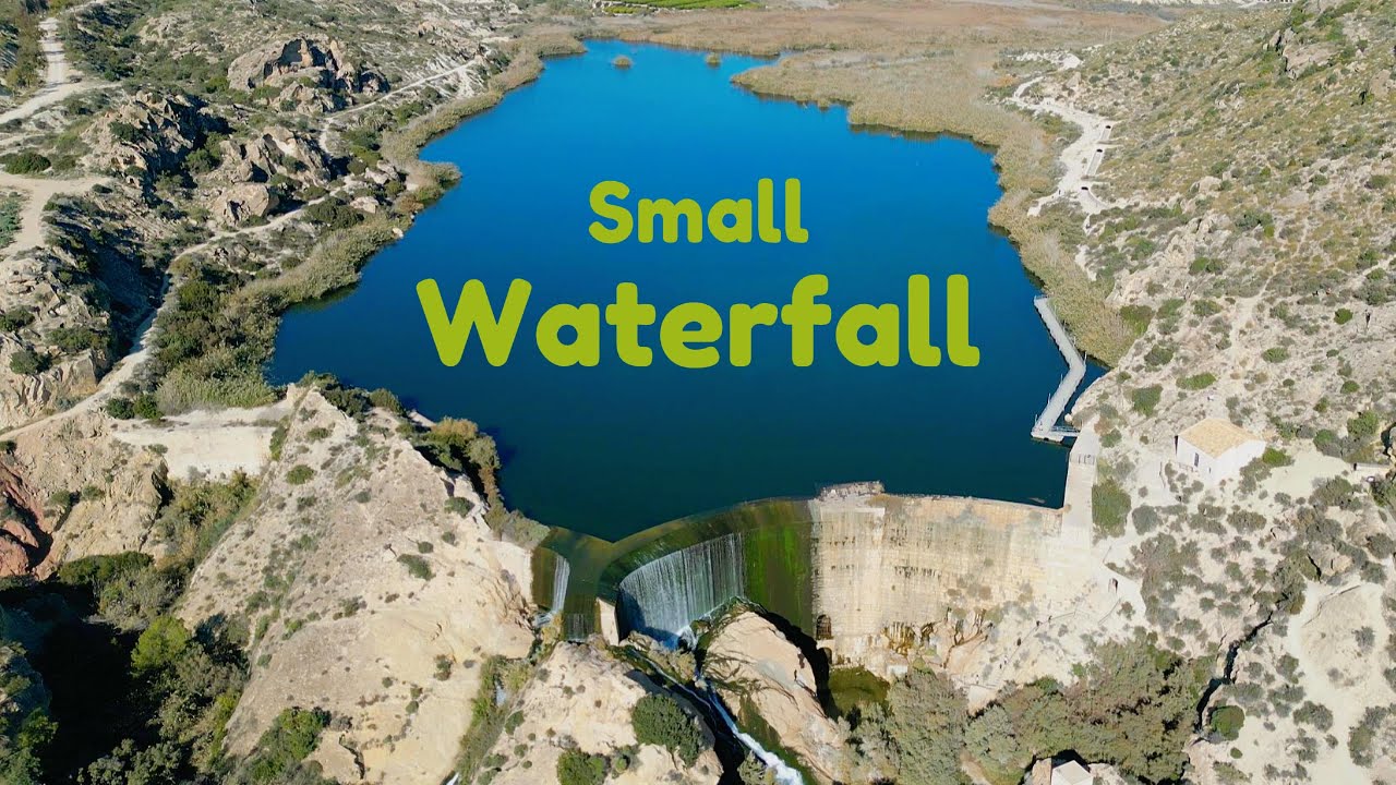 Drone along small Waterfall near Costa Blanca