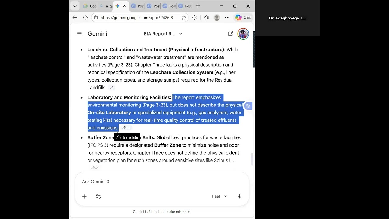 Review of EIA Report using Germini AI Part 2