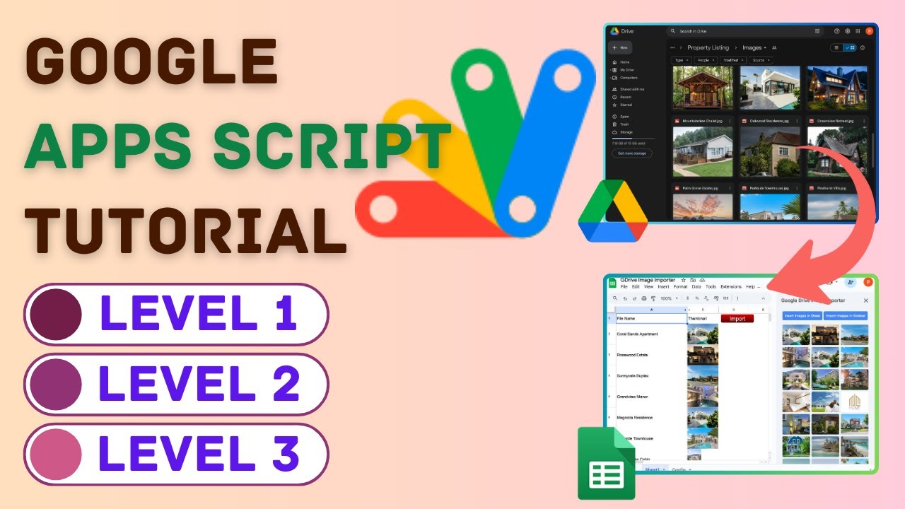 Учебное пособие по скрипту Google Apps: импорт изображений из Google Диска в таблицу Google с мин...
