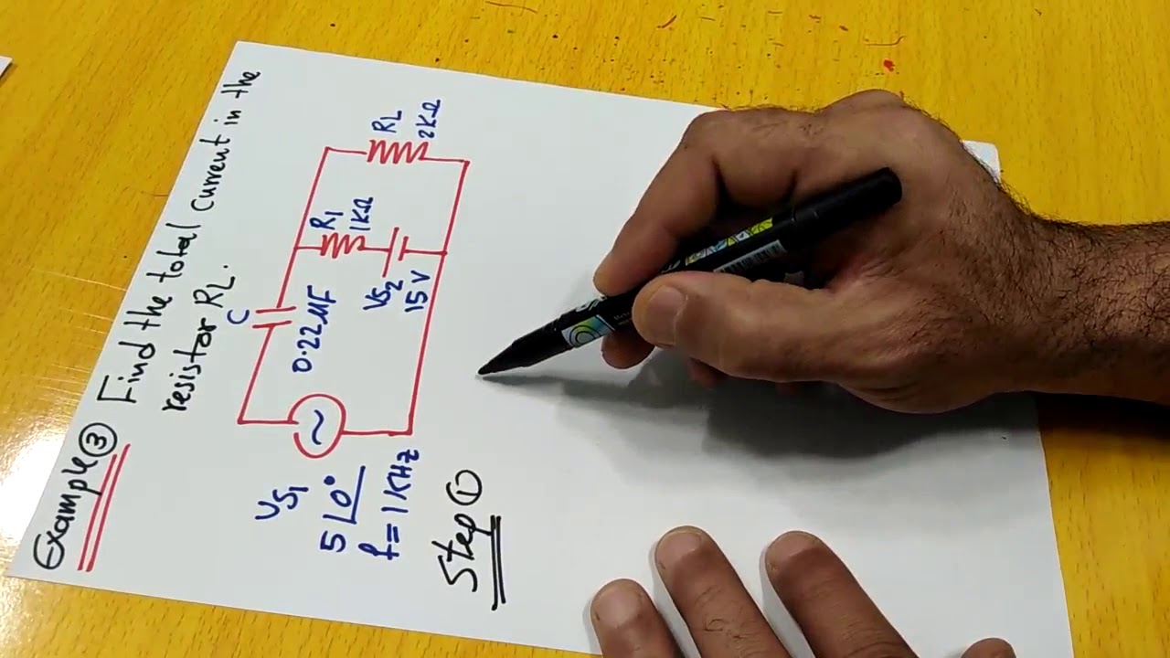 The Superposition Theorem in AC circuits: Examples- Part 2 نظرية ألتراكب في دوائر التيار المتناوب