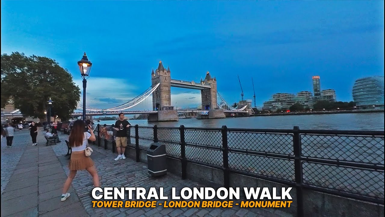 London River Thames Walk: Tower Bridge to Monument Station | Summer Evening Stroll 🌇