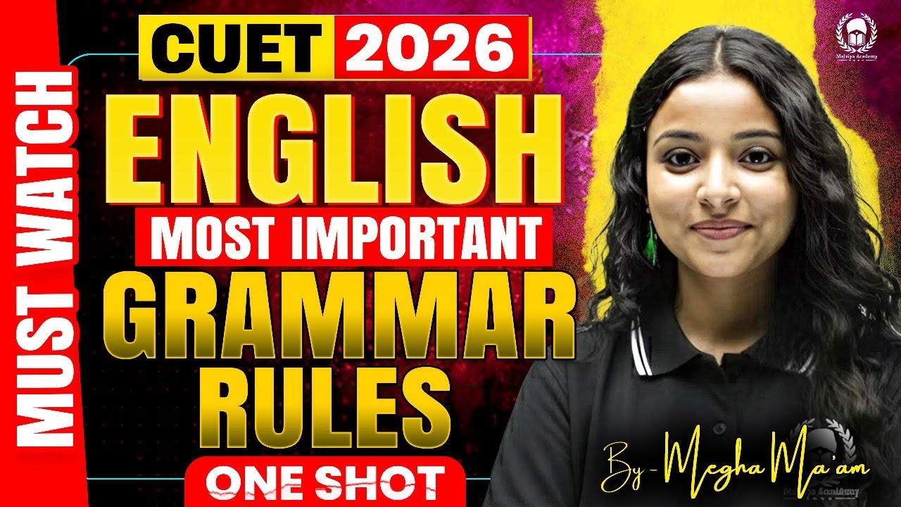 CUET 2026 English | Most Important Grammar Rules for cuet exam ✍️ | Megha Ma'am
