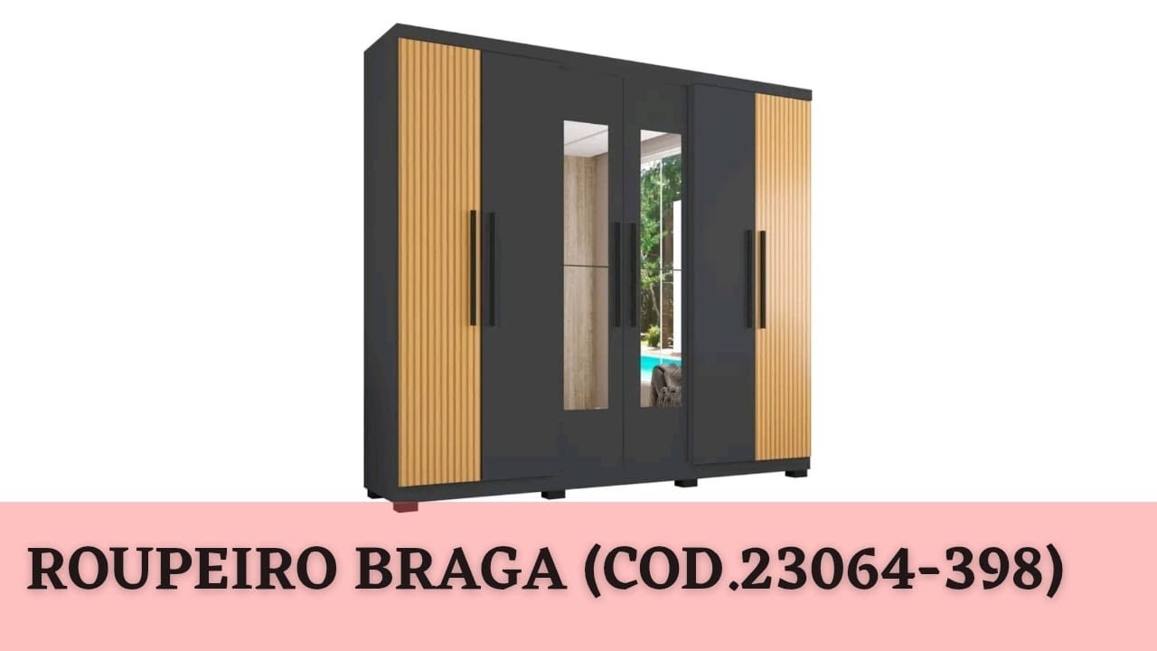 MONTAGEM DO ROUPEIRO  BRAGA  (CÓD.23064-398) - ARAPLAC MÓVEIS