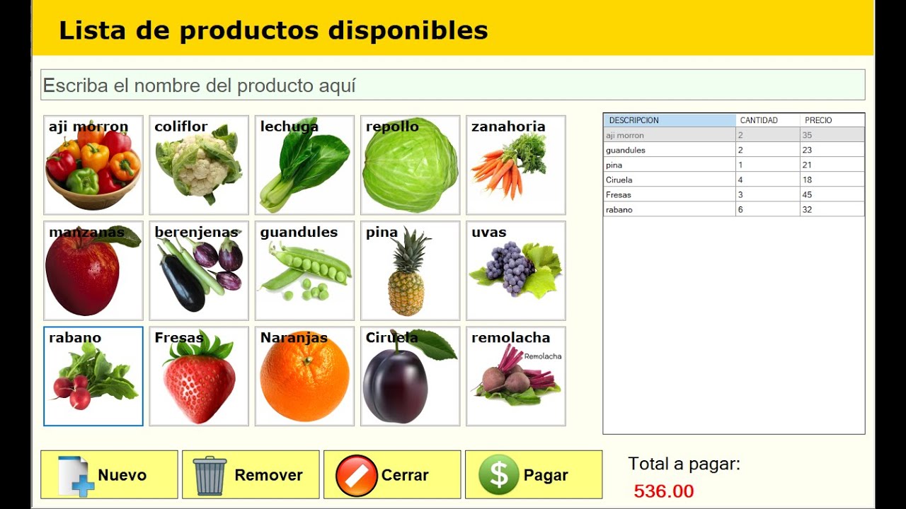 Listar productos en botones con imagenes, estilo Super Mercado con Visual Basic.NET 2019