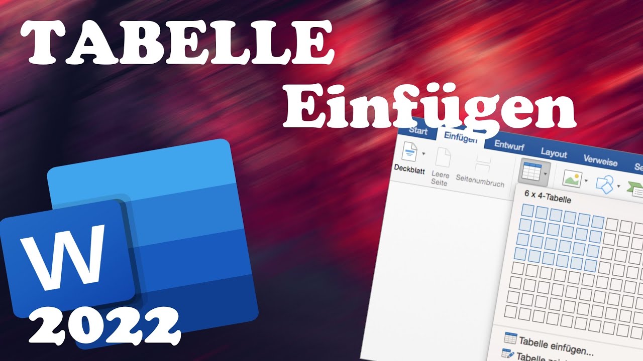 WORD - Tabelle erstellen - Tutorial | Deutsch | 2022