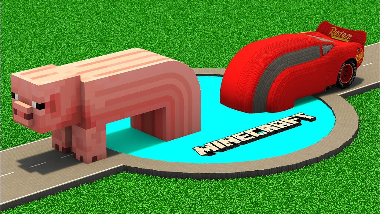 LONG CARS vs MINECRAFT PORTAL 2 in Teardown