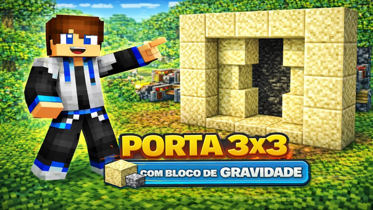 PORTA 3x3 com AREIA 😱 | Funciona com QUALQUER BLOCO COM GRAVIDADE! (Minecraft)