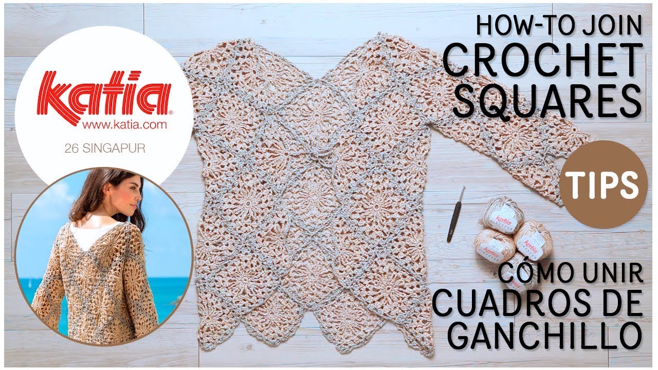 Singapur Jacket Tips: How to join Crochet Squares