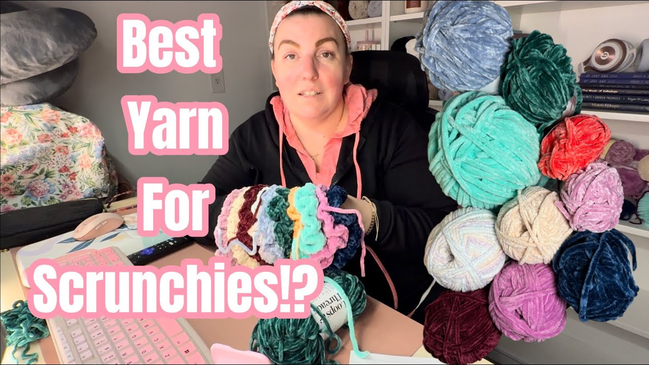 Crochet Scrunchies PT 1 Yarn haul! What’s the best yarn for making scrunchies? - Cozy Vlog