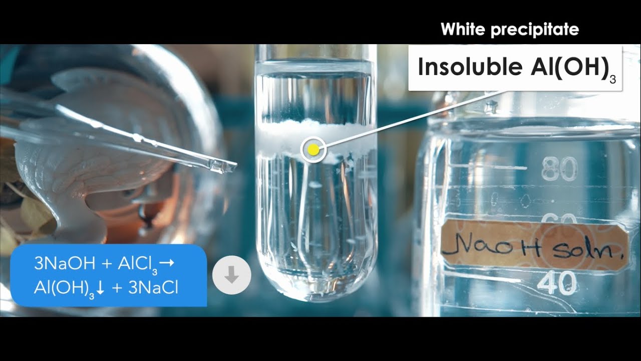 Does Sodium hydroxide (NaOH) and Aluminium chloride (AlCl3) forms a precipitate? | AlCl3+NaOH