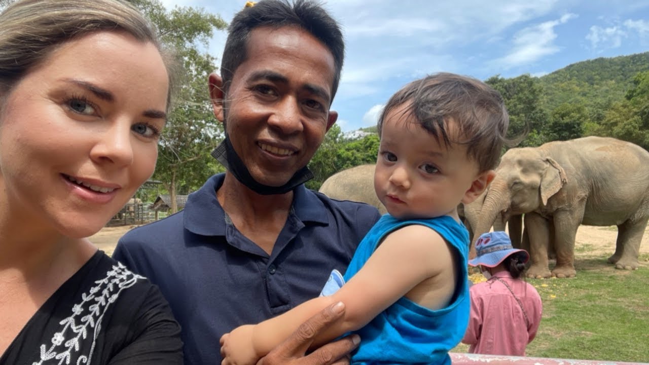Half Thai/Half American baby's birthday with the Elephants in Thailand- AMWF