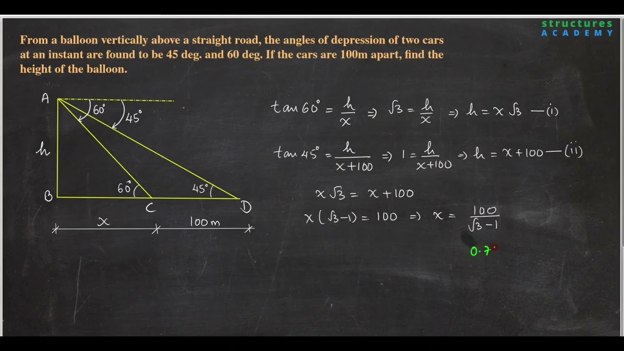 TR-04_TRIGONOMETRY- HEIGHTS & DISTANCE PROBLEM (ANGLES OF DEPRESSION)