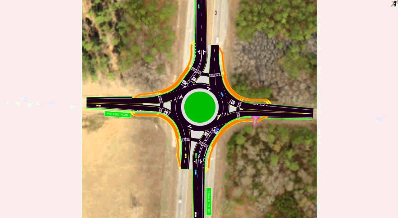 Bulloch County, GA Dual Lane Roundabout.avi