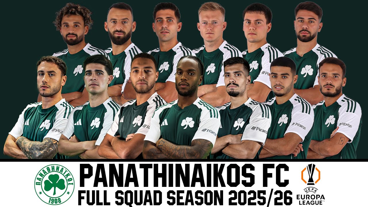 Panathinaikos FC Official Squad 2025/26 Season | Super League Grecce 25/26 |  Europa League 25/26
