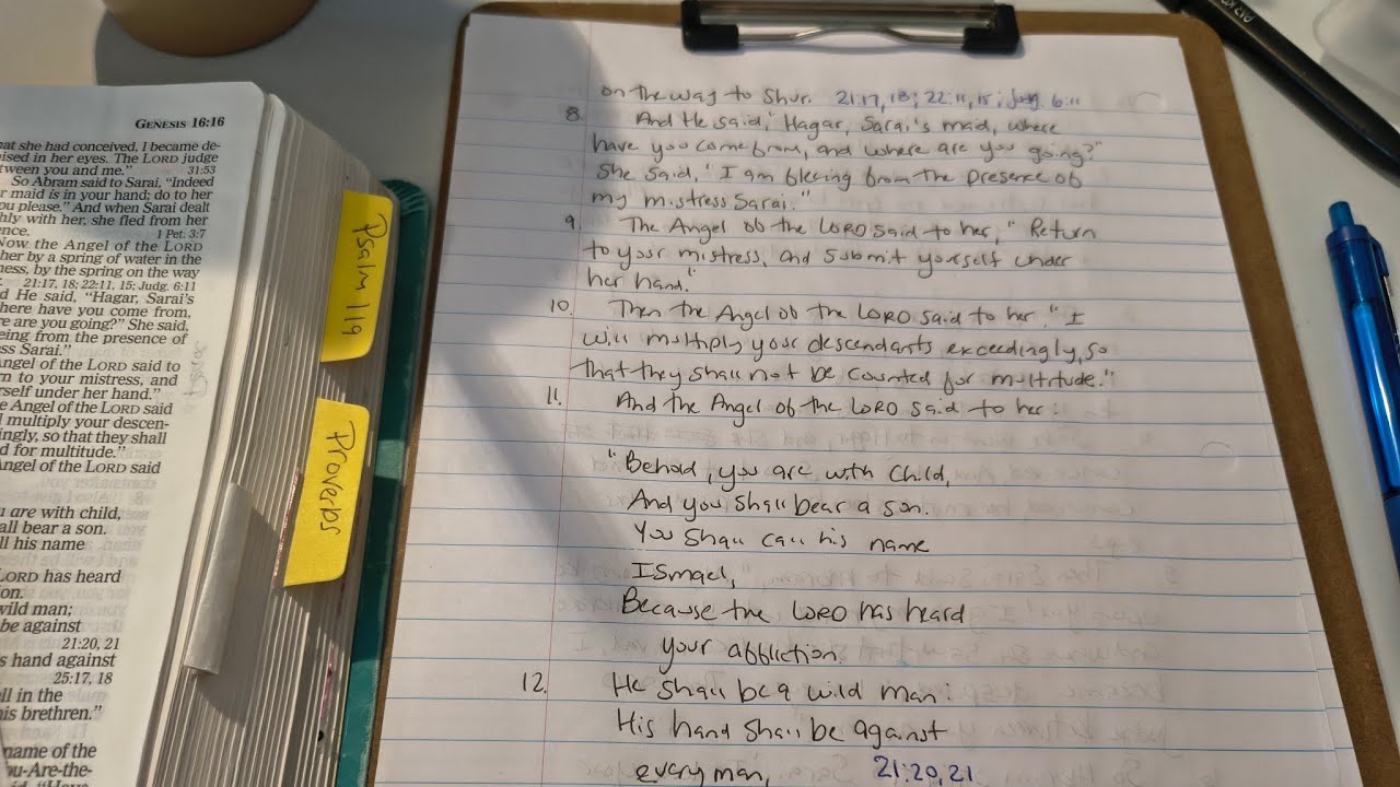 Writing Out The Bible By Hand | Genesis 16:6-12