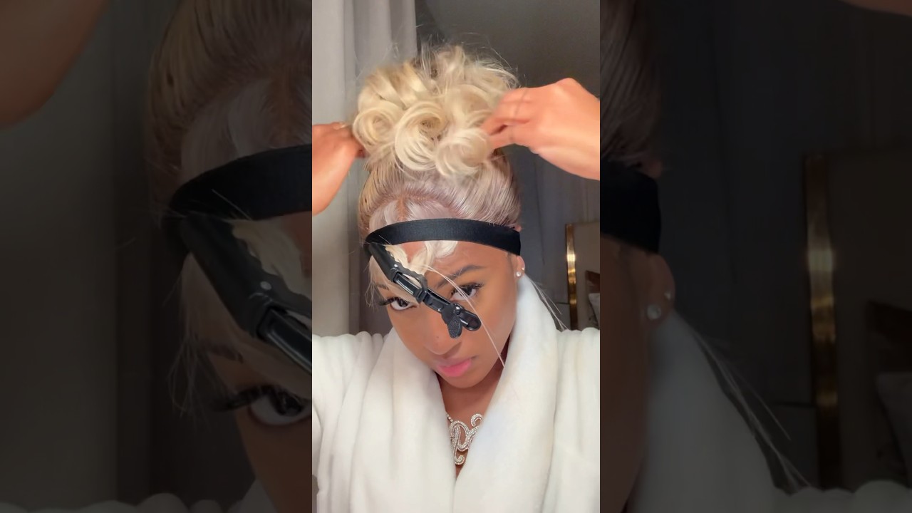 Easy Way To Do A Messy Bun With A Wig Install! #wiginstall #messybuntutorial #hairtutorial #blonde