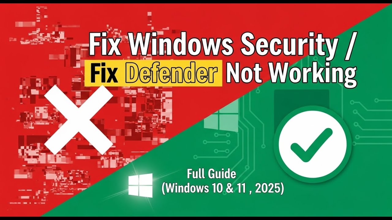 Fix Windows Security / Defender Not Working &ndash; Full Guide (Windows 10 & 11 | 2025)