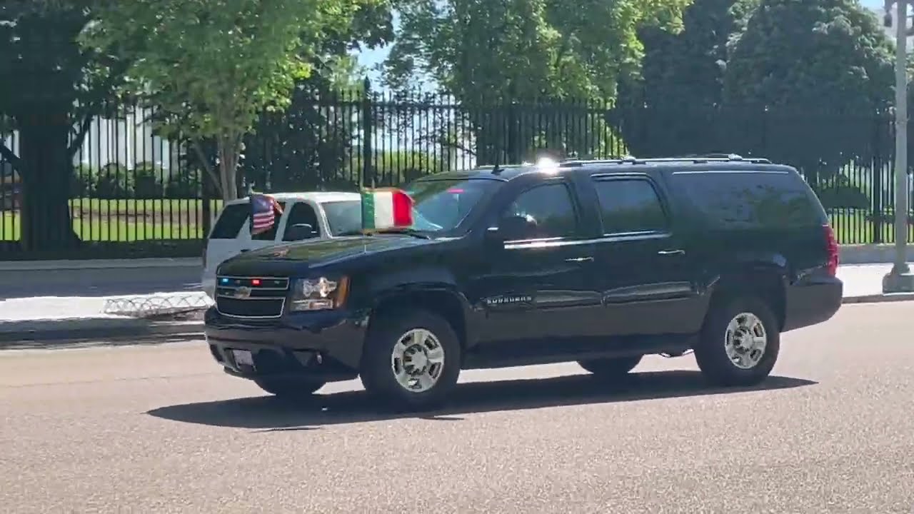 Italian Prime Minister Mario Draghi motorcade leaves the White House after meeting with Biden