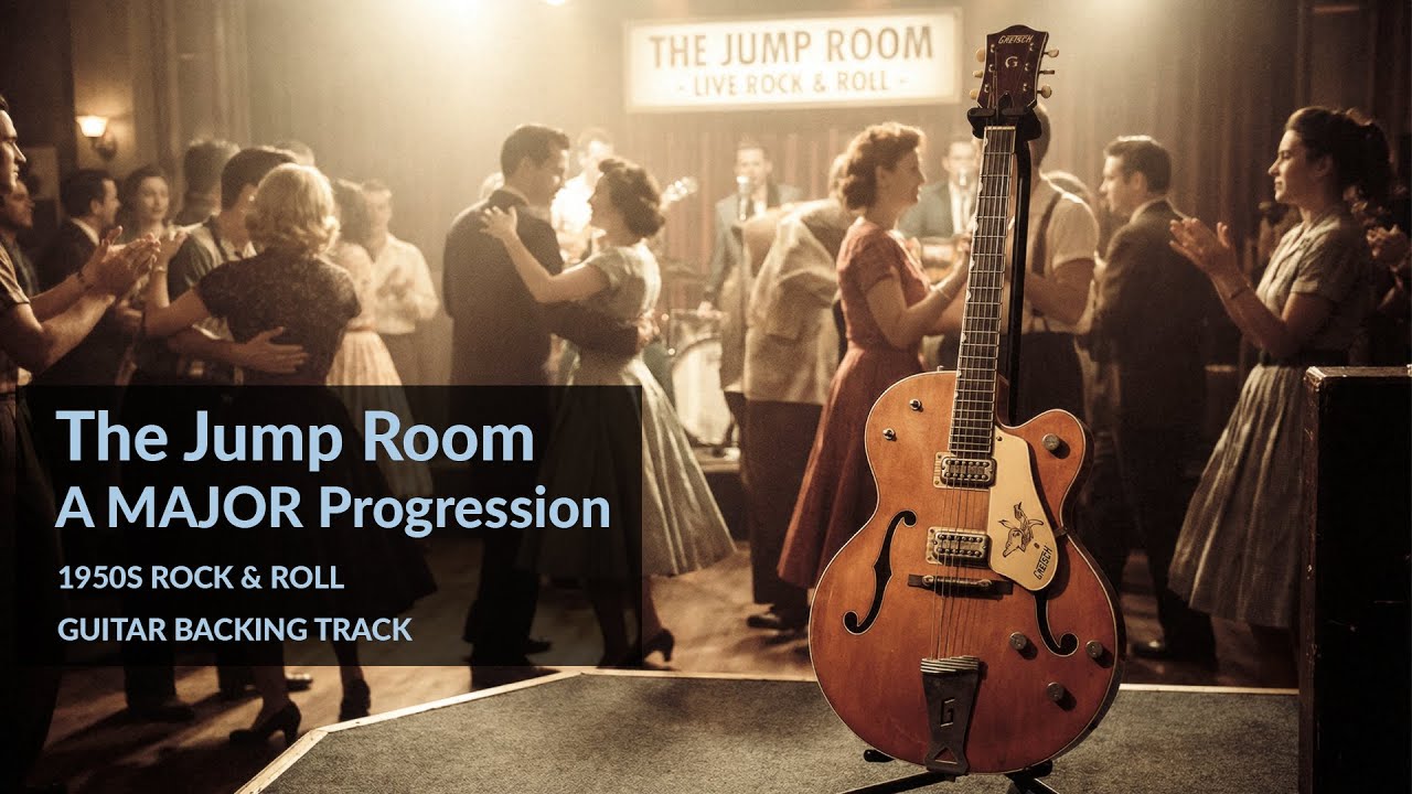 A MAJOR - The Jump Room (1950s Style Guitar Backing Track)