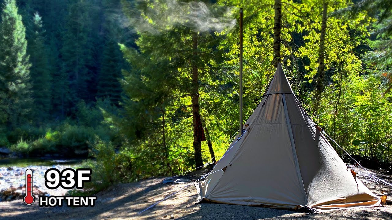 Hot Tent Camping And Fishing