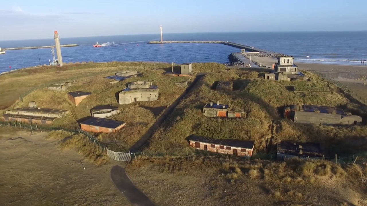 Atlantikwall Oostende, Stp Hafen by drone