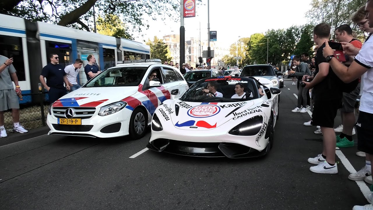 Gumball 3000 in Amsterdam | Complete chaos! DDE Gintani SVJ, Shmee150, Chiron Sport, POG & More!
