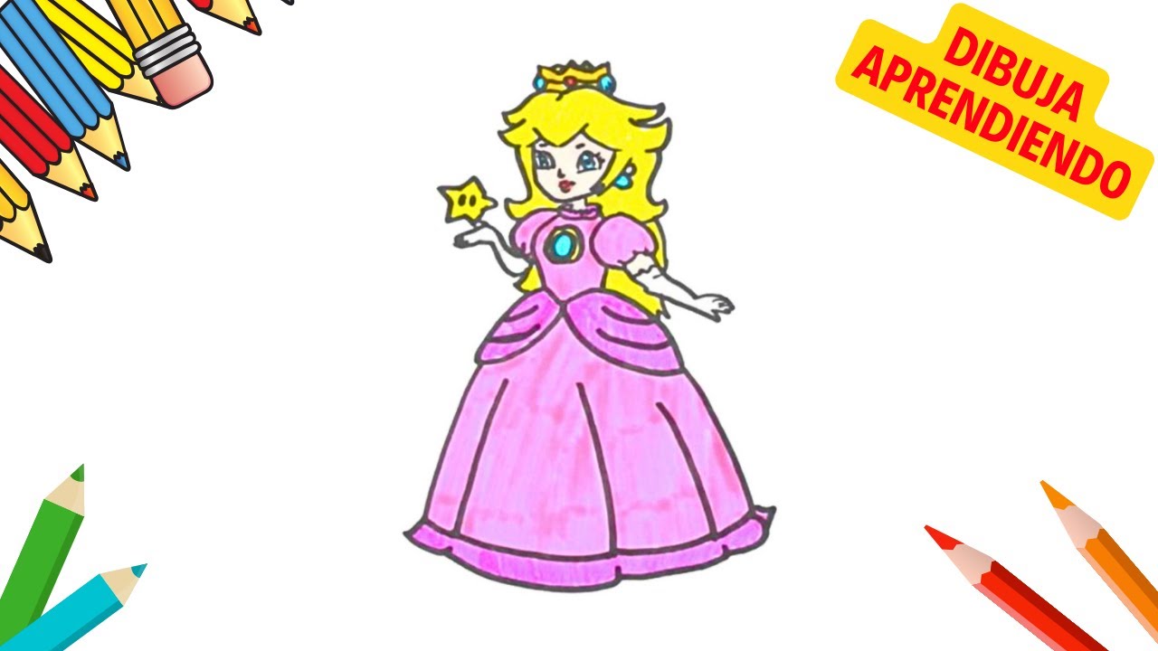 Como Dibujar a la PRINCESA PEACH 👸🎨🖍