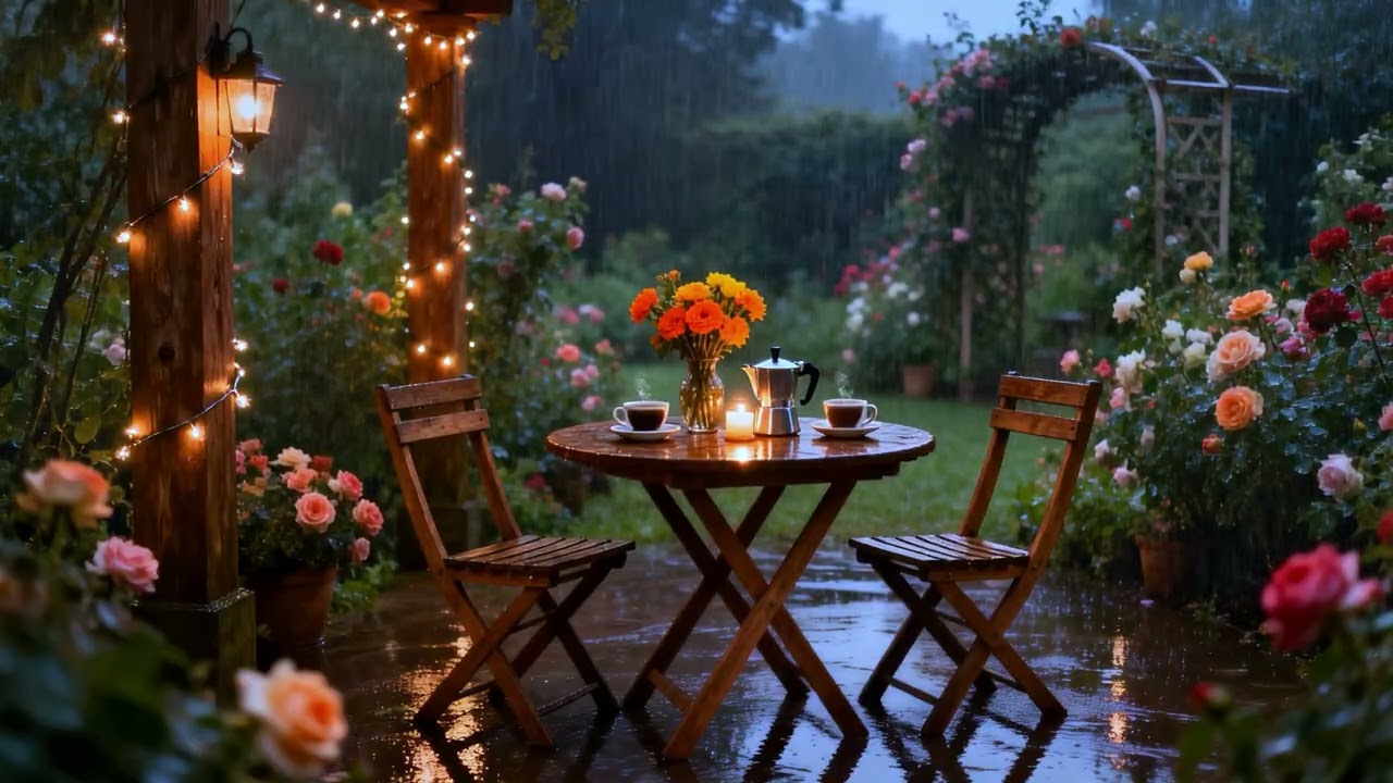The soothing sound of rain is the music played by nature, Helps relax and sleeping