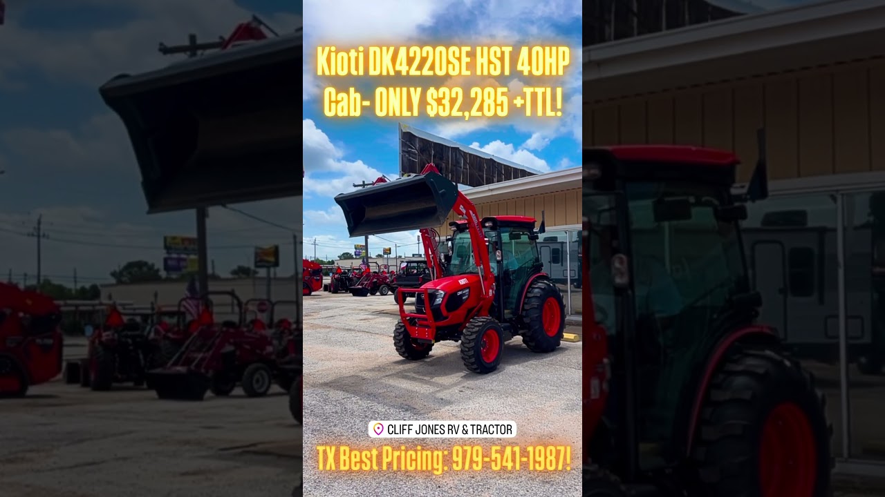 Manager&rsquo;s Special: #kioti DK4220SE 40HP #hst #4wd Cab #tractor w/Loader: ONLY $32,285 +TTL! #farm