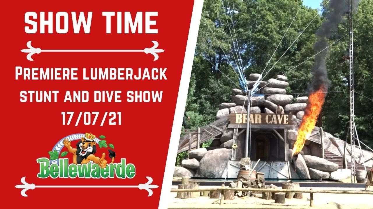 première lumberjack stunt and dive show 2021 @ Bellewaerde