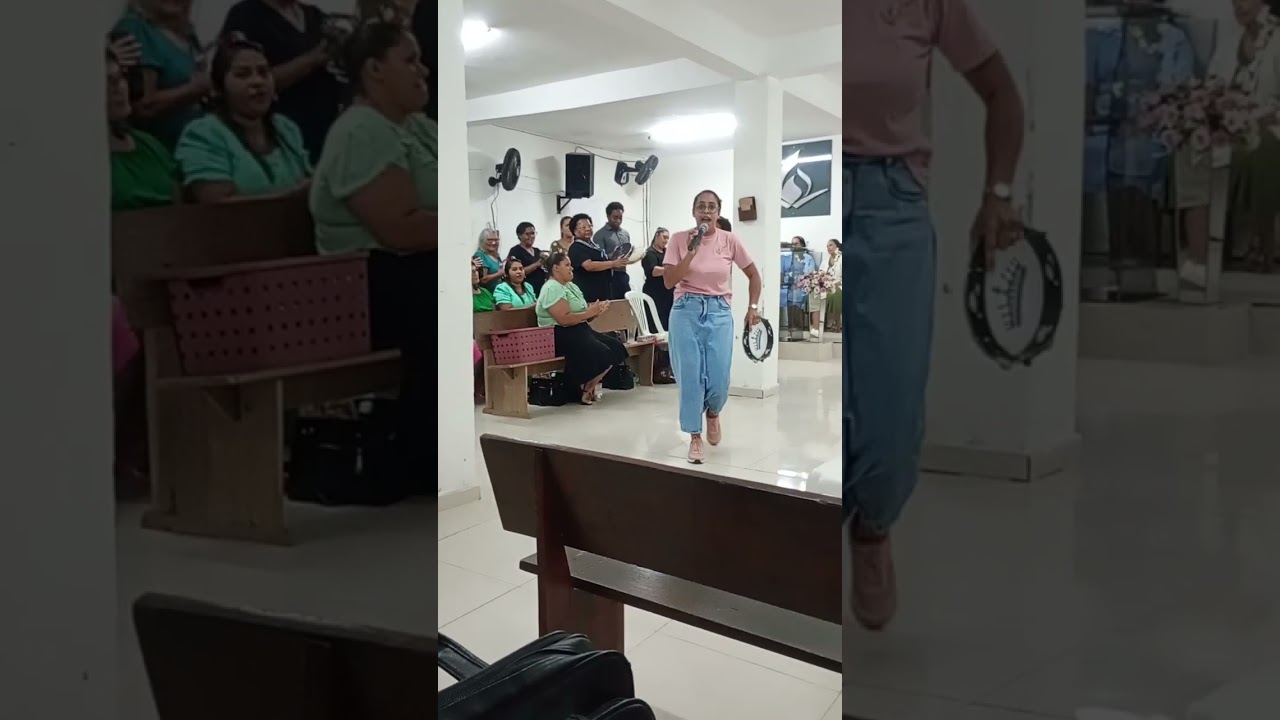 Vejo um homem de branco  as irmãs do pandeiro cantando e tocando AD perus jardim alegria 03 