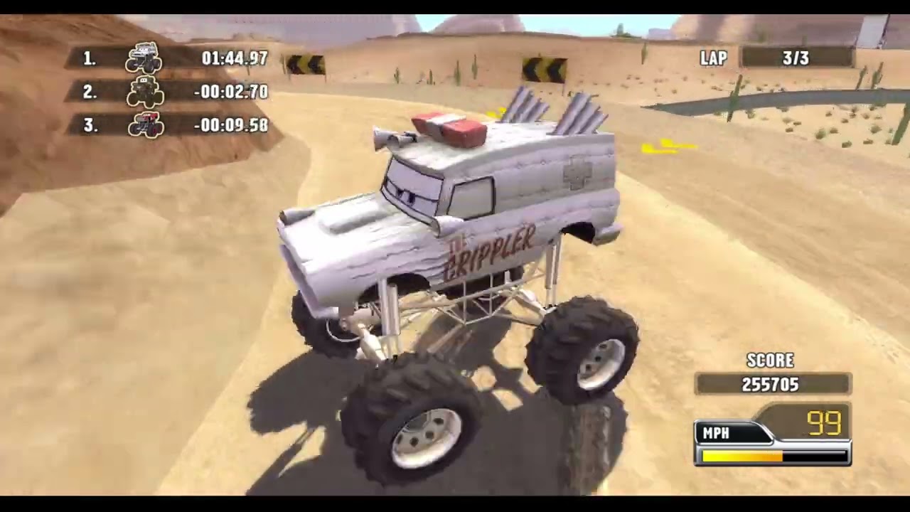 Cars: Race-O-Rama (Wii) - Monster Truck NPCs + Monster Truck Mayhem addon pack showcase