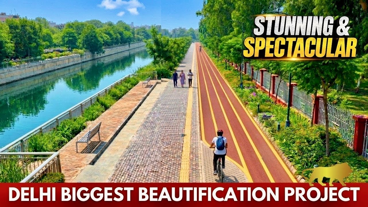 Delhi&rsquo;s BIGGEST Beautification Project 😱 Drain to Riverfront & Bharat Vandana Park 🇮🇳