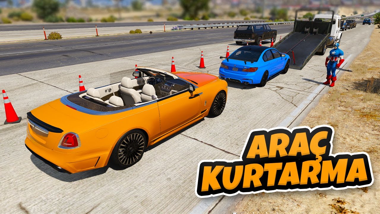 Kaza Yapmış Modifiyeli Arabalar Çekici ile Kurtarılıyor - GTA 5