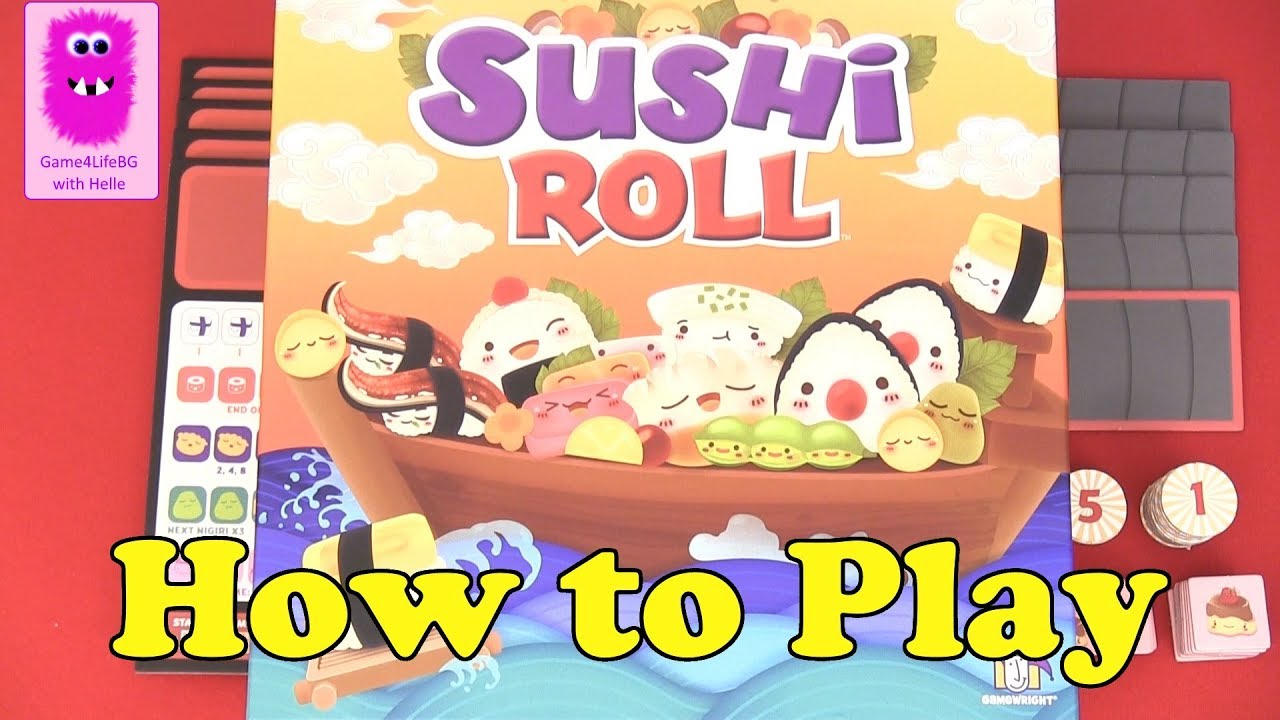 Sushi Roll, How to play (In English, dice game, board game, family game)